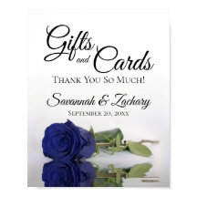 Elegant Navy Blue Roos Cadeaus & Kaarten Trouwbord