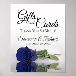 Elegant Navy Blue Roos Cadeaus & Kaarten Trouwbord Poster