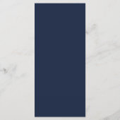 Elegant Navy BLue Roos Floral Wedding Menu Kaarten (Achterkant)