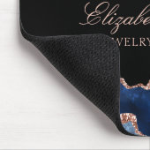 Elegant Navy Blue Roos Gold Agate Black Business Muismat (Hoek)