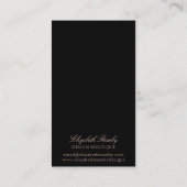 Elegant Navy Blue Roos Gold, met juwelen zwart Visitekaartje (Achterkant)