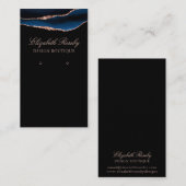 Elegant Navy Blue Roos Gold, met juwelen zwart Visitekaartje (Voorkant / Achterkant)