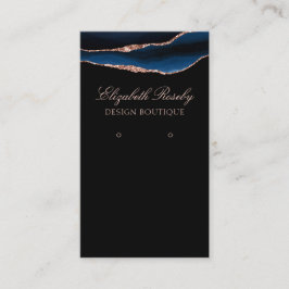 Elegant Navy Blue Roos Gold, met juwelen zwart Visitekaartje