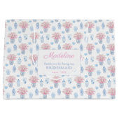 Elegant Navy Blue & Roze Bridesmaids Hartelijk dan Groot Cadeauzakje (Voorkant)