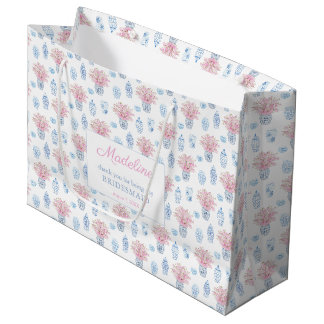 Elegant Navy Blue & Roze Bridesmaids Hartelijk dan Groot Cadeauzakje