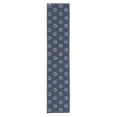 Elegant Navy Blue School Embleem Afstudeerfeest Korte Tafelloper (Voorkant)