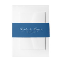 Elegant Navy Blue Script Names Wedding