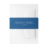 Elegant Navy Blue Script Names Wedding Uitnodigingen Wikkel (Voorkant Voorbeeld)