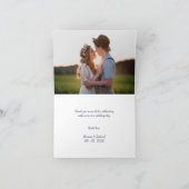 Elegant Navy Blue Script Weddenschap Bedankt kaart (Binnen)