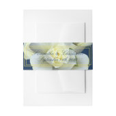 Elegant Navy Blue Script Wit Rose Lijst Goud Uitnodigingen Wikkel (Voorkant Voorbeeld)