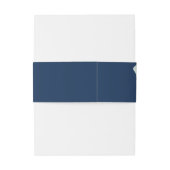 Elegant Navy Blue Script Wit Rose Lijst Goud Uitnodigingen Wikkel (Achterkant Voorbeeld)