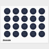 Elegant Navy Blue Serif & Cursive Ronde Sticker (Vel)