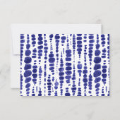 Elegant Navy Blue Shibori Tie Dye Wedding RSVP Kaartje (Achterkant)
