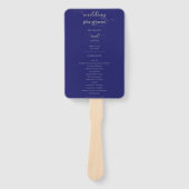 Elegant Navy Blue Silver Calligraphy Wedding Handwaaier (Voorkant)