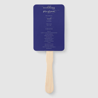 Elegant Navy Blue Silver Calligraphy Wedding Handwaaier
