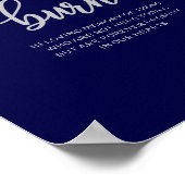 Elegant Navy Blue Silver deze kaarsen branden Poster (Hoek)