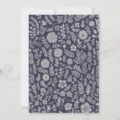 Elegant Navy Blue | Silver Engagement Party Kaart (Achterkant)