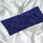 Elegant Navy Blue Silver Floral Pattern Lichaamskussen