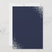Elegant Navy Blue Silver Glitter Confetti Wedding Kaart (Achterkant)
