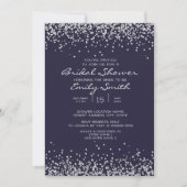 Elegant Navy Blue Silver Glitter Vrijgezellenfeest Kaart (Voorkant)