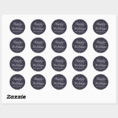 Elegant Navy blue skies en gouden sterren Ronde Sticker (Vel)