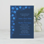 Elegant Navy Blue Stars Wedding Invitation Kaart (Staand voorkant)