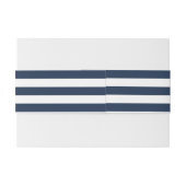 Elegant Navy Blue Stripes Wedding Custom Uitnodigingen Wikkel (Achterkant Voorbeeld)
