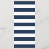 Elegant Navy Blue Stripes Wedding Menu Custom (Achterkant)