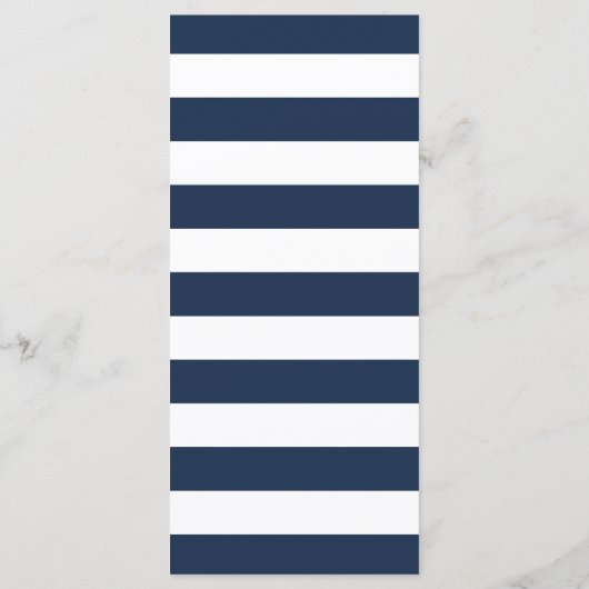 Elegant Navy Blue Stripes Wedding Menu Custom (Achterkant)