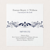 Elegant Navy Blue  Swirls Lace Visitekaartje (Binnenkant ongevouwen)