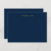 Elegant Navy Blue Thank You Note Card Notitiekaartje (Voorkant / Achterkant)