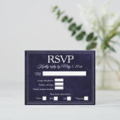 Elegant Navy Blue Velvet RSVP Wedding (Staand voorkant)