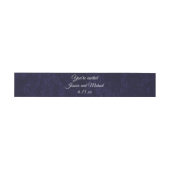 Elegant Navy Blue Velvet Wedding Uitnodigingen Wikkel (Vlak)