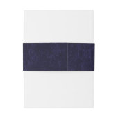 Elegant Navy Blue Velvet Wedding Uitnodigingen Wikkel (Achterkant Voorbeeld)