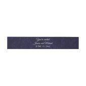 Elegant Navy Blue Velvet Wedding Wrap Uitnodigingen Wikkel (Vlak)