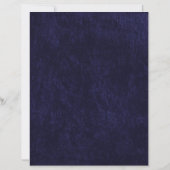 Elegant Navy Blue Velvet White Wedding Program (Achterkant)
