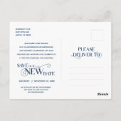 Elegant Navy Blue, verandering van plan, uitstel Briefkaart (Achterkant)