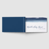 Elegant Navy Blue Waterverf Boy Baby shower Gastenboek (Volledig)