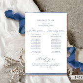Elegant Navy Blue Waterverf Lijst Wedding Programm
