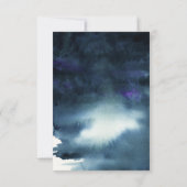 Elegant Navy Blue Waterverf RSVP Kaartje (Achterkant)