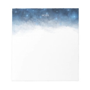 Elegant Navy Blue Waterverf Splash gepersonaliseer Notitieblok