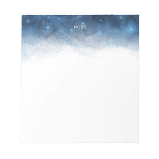 Elegant Navy Blue Waterverf Splash gepersonaliseer Notitieblok