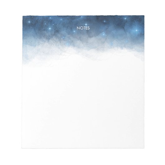 Elegant Navy Blue Waterverf Splash gepersonaliseer Notitieblok (Voorkant)