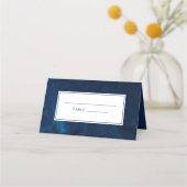 Elegant Navy Blue Waterverf Trouwtafel nummer Plaatskaartje (Voorkant)