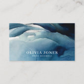 Elegant Navy Blue Waterverf Visitekaartje (Voorkant)