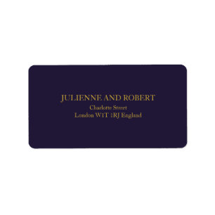 Elegant Navy Blue Wedding Adresetiketten Etiket