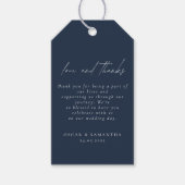 Elegant Navy Blue Wedding Cadeaulabel (Voorkant)