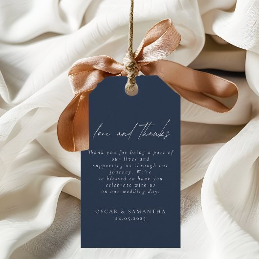 Elegant Navy Blue Wedding Cadeaulabel