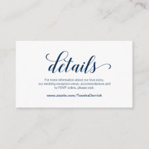 Elegant Navy Blue, Wedding Details, Online RSVP