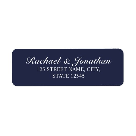 Elegant Navy Blue Wedding Etiket (Voorkant)